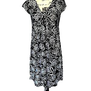 Annabelle black & white floral pattern dress small